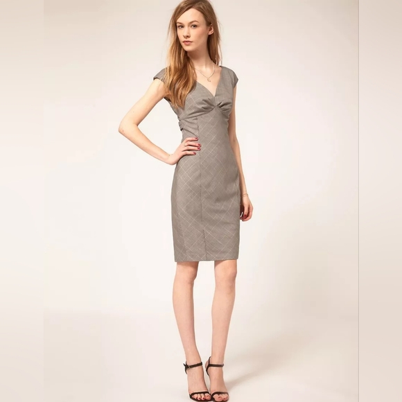 Ted Baker - Fierod Check Print Pencil Shift Dress - Ted Size 1 (US 4) - Picture 4 of 16